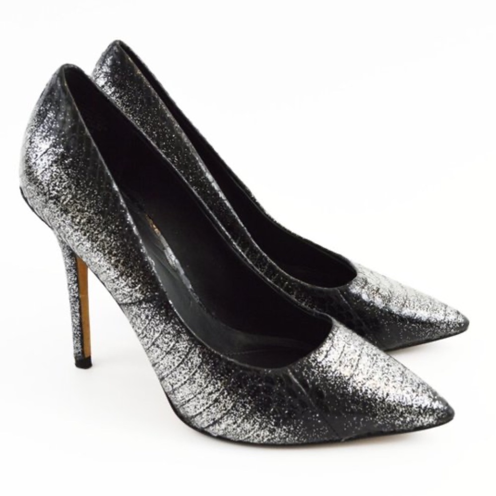 Boutique 9 Justine Snake Platform Silver Pump